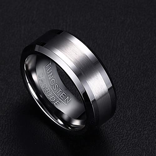 Bague en tungstène anti-rayures brossée, anneaux 2PCS durables - 4
