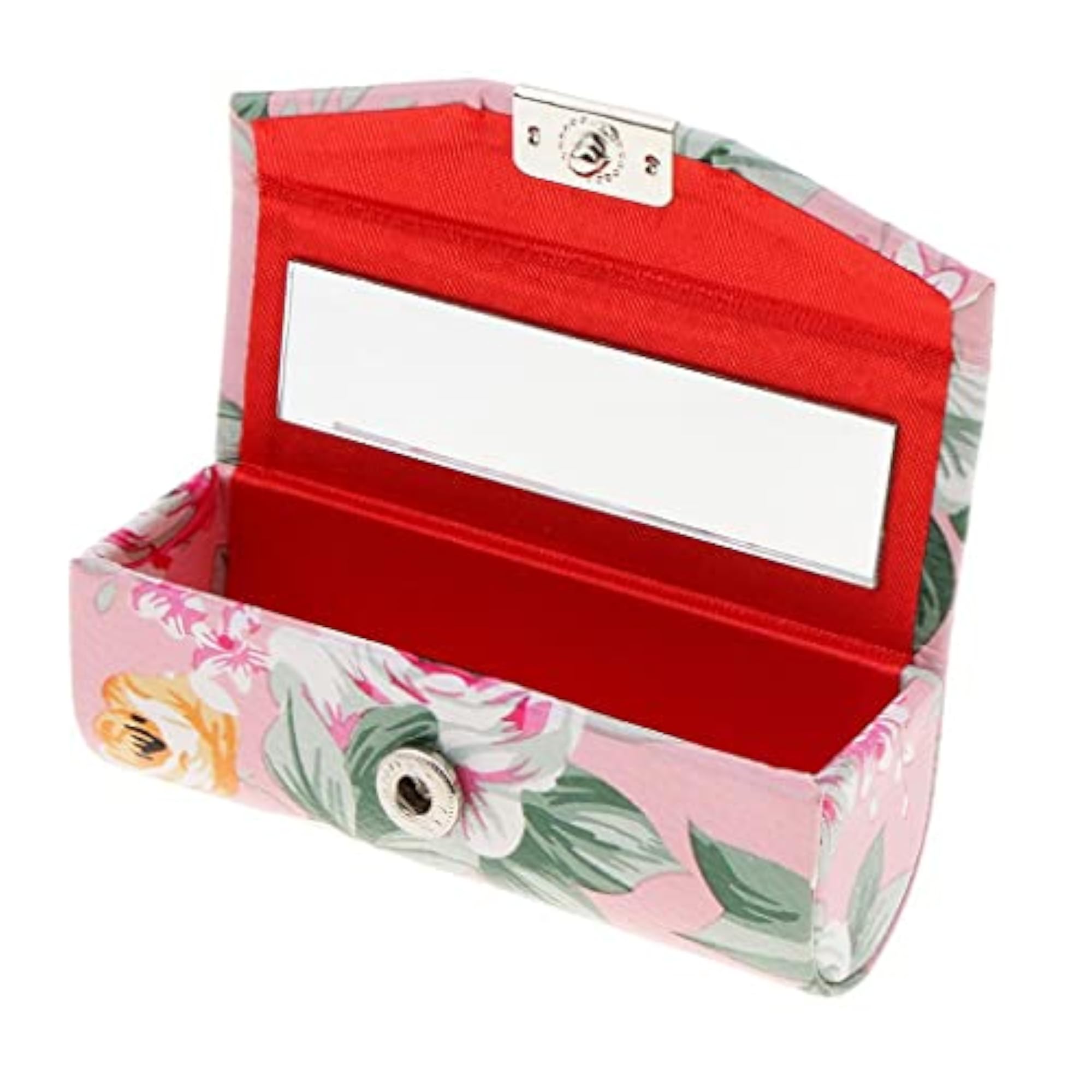 Leather Jewelry Makeup Lipstick Holder Case with Mirror