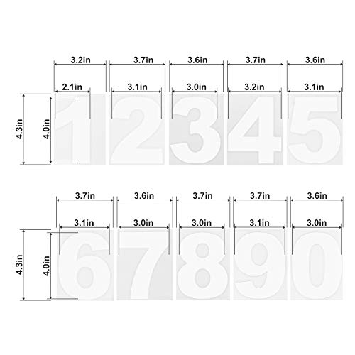 Image of 2 Sets Vinyl Numbers Stickers Self-Adhesive Window Numbers Stickers Die Cut Waterproof Mailbox Number Decals with Scraper for Mailbox Window Car Door Truck House Indoor Outdoor (White,4 Inch)