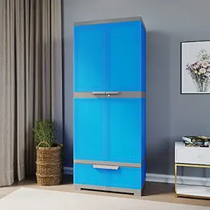 Nilkamal Freedom FMDR1BE Plastic Cabinet for Storage | Space & Clothes Organizer | Shelves | Cupboard | Almari | Wardrobe | Living Room | Adult & Kids | Multipurpose for Home Kitchen & Office