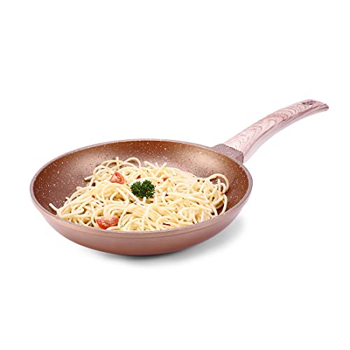 Wonderchef Duralife Die-cast Non-Stick Fry Pan 24cm for Kitchen, Non-toxic Chemical & PFOA Free Duramax Coating, Low-oil Cooking Cool-touch Handle, Ga