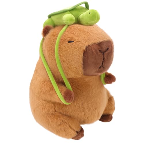 RichRabbit Cute Capybara Plush Capibara Stuffed Animal Plushies Toys Hugging Gifts for Kids Brown Plush Wear Turtle Backpack Soft 9 inch by RichRabbit - Used condition - US$15.16