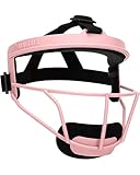 Dinictis Softball Face Mask, Lightweight, Comfortable, with Wide Field Vision, Durable and Safe Face Guards, Premium Protective Softball Fielder's Mask-Pink-Youth(M)