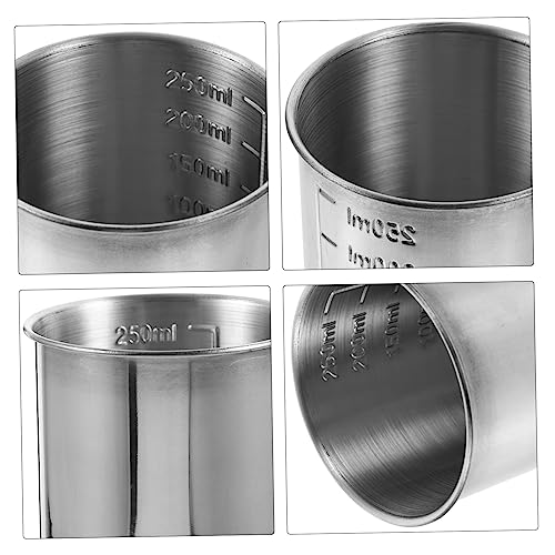 Luxshiny 2 Pçs Recipientes De Aço Inoxidável Recipiente De Metal Copos Medidores De Aço Inoxidável R