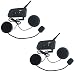 Evary Motorcycle Bluetooth Headset Intercom with Universal Microphone Kit Range 1200m with 8 Hours Talk Time for Motorcycles Scooters or 2 More Aspects Communication (Dual)