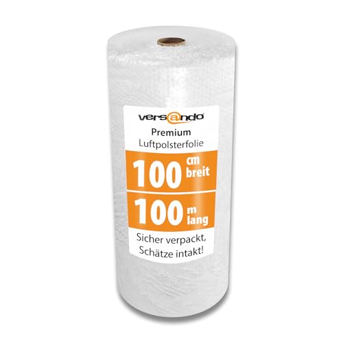 versando - Película de burbujas (100 m x 1 m, Plástico de burbujas, para envío, embalaje, mudanza)
