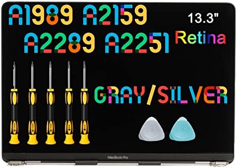 SEVEN PUPPY Screen Replacement for MacBook Pro A1989 A2159 A2289 A2251 2018 2019 2020 Year 13.3" Retina LCD Display Assembly EMC 3214 3358 3301 3456 3348 2560x1600 (Space Grey)