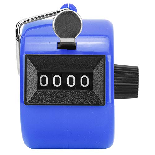 Fafeicy - Outil de Comptage Portable, Compteur de Pointage Manuel, Compteur de Paume Mécanique, Compteur de Clicker D'affichage à 4 Chiffres Portable, Compteurs de Tours D'athlétisme (Bleu)