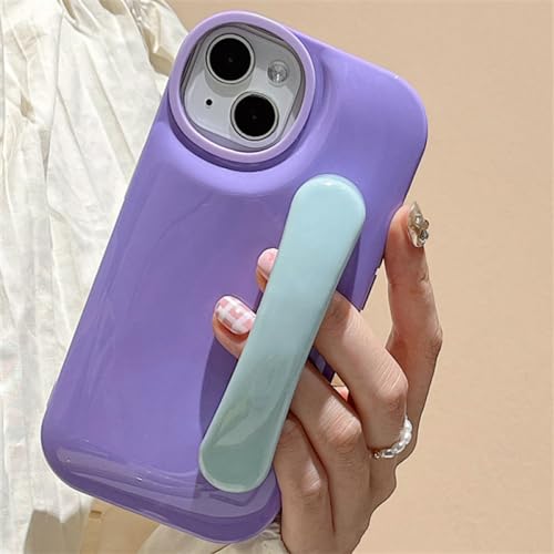 Coque iphone 11Pro silicone souple violette avec poignée de porte drôle