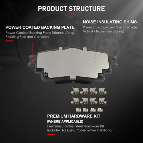 Image of cciyu D2183 Rear Ceramic Disc Brake Pads Kit For Toyota For Corolla 2019-2023