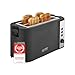 TZS First Austria 4 Slice Toaster 1500W - Long Slots for Bagels & Crumpets - 6 Browning Levels, Auto Bread Centring - Bun Warmer & High-Lift - Defrost & Reheat
