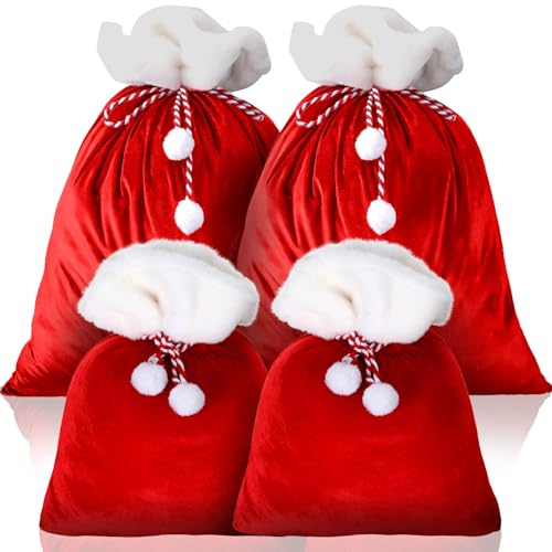 Sacs cadeaux en velours Shappy pour emballer de grands jouets de Noël