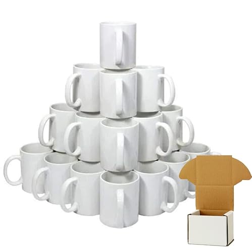 Ayn Al Madina White Sublimation Mugs 11 oz - Sublimation Cups Coated Cup Heat Press Printing Mugs with Free Smash Proof Box (36)