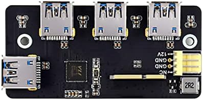 PCIe to USB 3.2 Gen1 Adapter Designed for Raspberry Pi Compute Module 4 IO Board(CM4), 4X High Speed USB Ports,Compatible with USB 3.0/2.0/1.1