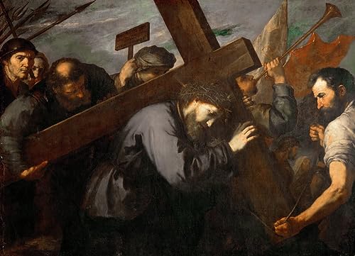 Cuadro de Jesús con la cruz de Jusepe De Ribera, un lienzo de 60x90cm ideal para su salón