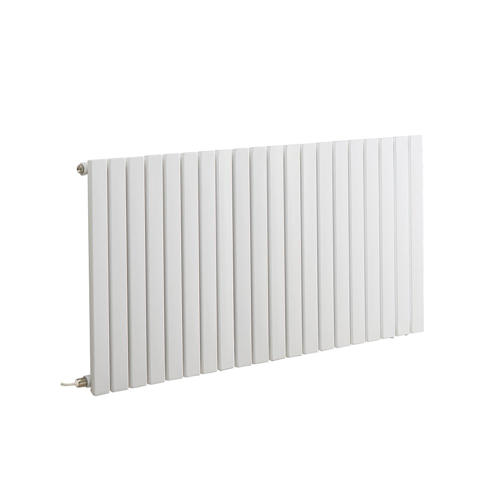 Milano White Luxury 635Mm X 1180Mm Electric Horizontal Designer Radiator (Double Panel) Without Thermostat - X Ecoso Capri