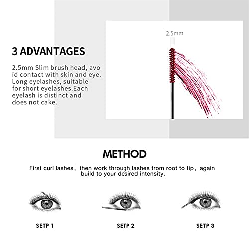 Bonnie Choice 9 Colors Waterproof Colored Mascara For Eyelashes,Blue Black White Red Purple Mascara Colorful Charming Long Lasting Mascara For Women Eye Makeup #TOP4