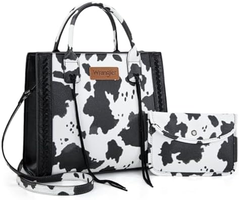 Wrangler Tote Bag for Women Western Cowhide Purse and Wallet Set