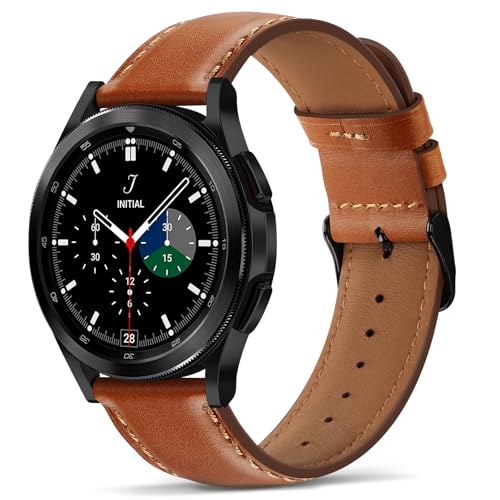 Tasikar 22mm Correas Compatible con Samsung Galaxy Watch 3 45mm/Galaxy Watch 46mm/Huawei GT 3/GT 2 46mm, Cuero Genuino Correa de Repuesto para Gear S3 Frontier, 22mm, Clásico marrón