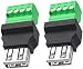 Produktbild PENGLIN 2 Stück USB 2.0 Typ A Buchse auf 4 poligen Schraubanschluss-Adapter Anschluss, Tragbarer Steckbarer Klemmenstecker Adapter Stecker Konverter 300V 8A