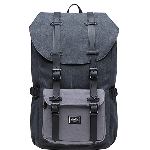 Kaukko Laptop Outdoor Backpack, Traveling Rucksack Fits 15.6 Inch Laptop (E5-1Canvas Blackgrey) #TOP6