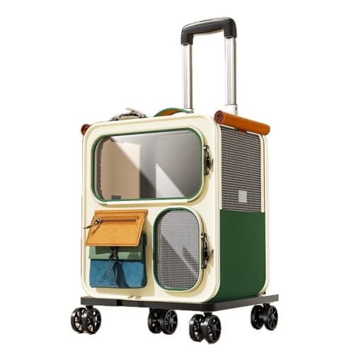 CYWOPVEQペットキャリー リュック キャスター付き 猫 猫用 キャリー カート 3 WAY 小型犬 ペットキャリーケース 折り畳み 取り外し可能な車輪 ドライブ 旅行 通院 防災 避難用