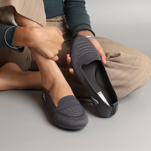 Image of Indifeet - Ballerina Shoes for Women, Stylish Half Cut Slip on, Girls Soft Winter Footwear, Ladies Comfortable Sole Walking Ballet Shoe, Casual Slip-on Ballerinas