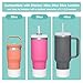 Airboat Upgrade 2PCS Protective Silicone Boot Bumper for Stanley Quencher Adventure 40oz 30oz IceFlow 20oz 30oz Tumbler, Water Bottle Bottom Sleeve Cover Accessories for Stanley Mug Cup(Pink)