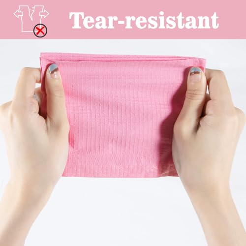 MAQIHAN Tattoo Unterlagen Dental Lätzchen - 75 Stück Einweg Wasserdichte Tattoo Unterlage Pink Zahnärztliche Lätzchen Maniküre Supplies Tattoo Supplies Abdeckungen Tattoo Tisch Clean Mat Pad