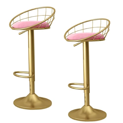 jssmm Juego de 2 taburetes de bar, juego de 2 taburetes de bar de altura de mostrador, estilo europeo, sillas de bar con respaldo, taburetes de bar giratorios ajustables modernos para barra de cocina,