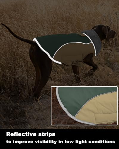 Doglay Dog Jacket Waterproof Dog Coat, Reflective Cold Weather Winter Coat, Adjustable Turtleneck Fleece Puppy Snow Jacket with Harness Hole for Small Medium Large Dogs - Image 7