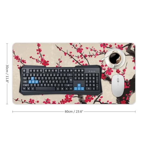 Desk Pad Protector 24x12 Inch Extended Japanese Cherry Blossom miniatura 2