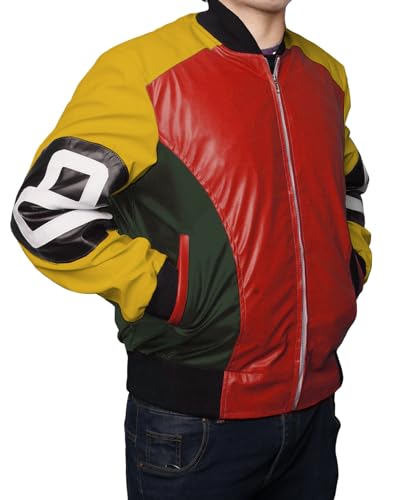 Mens 8 Ball Pool Billiard Bomber Lightweight Casual Stylish Fashion 80s 90s Retro Zip Up Faux Leather Jacket3