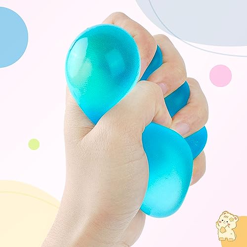 Ainiv 4 Stück Leuchtend Antistressball, Anti Stress Ball Fidget Fun Toy, Massagebälle Handtrainer, Angst Abbauen Sensorische ADHD Spielzeug Geschenk, Wurfball Spielzeug für Erwachsene