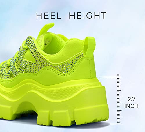 Image of LUCKY STEP Women Chunky Platform Dad Colorblock Casual Lace-Up Walking Sneakers