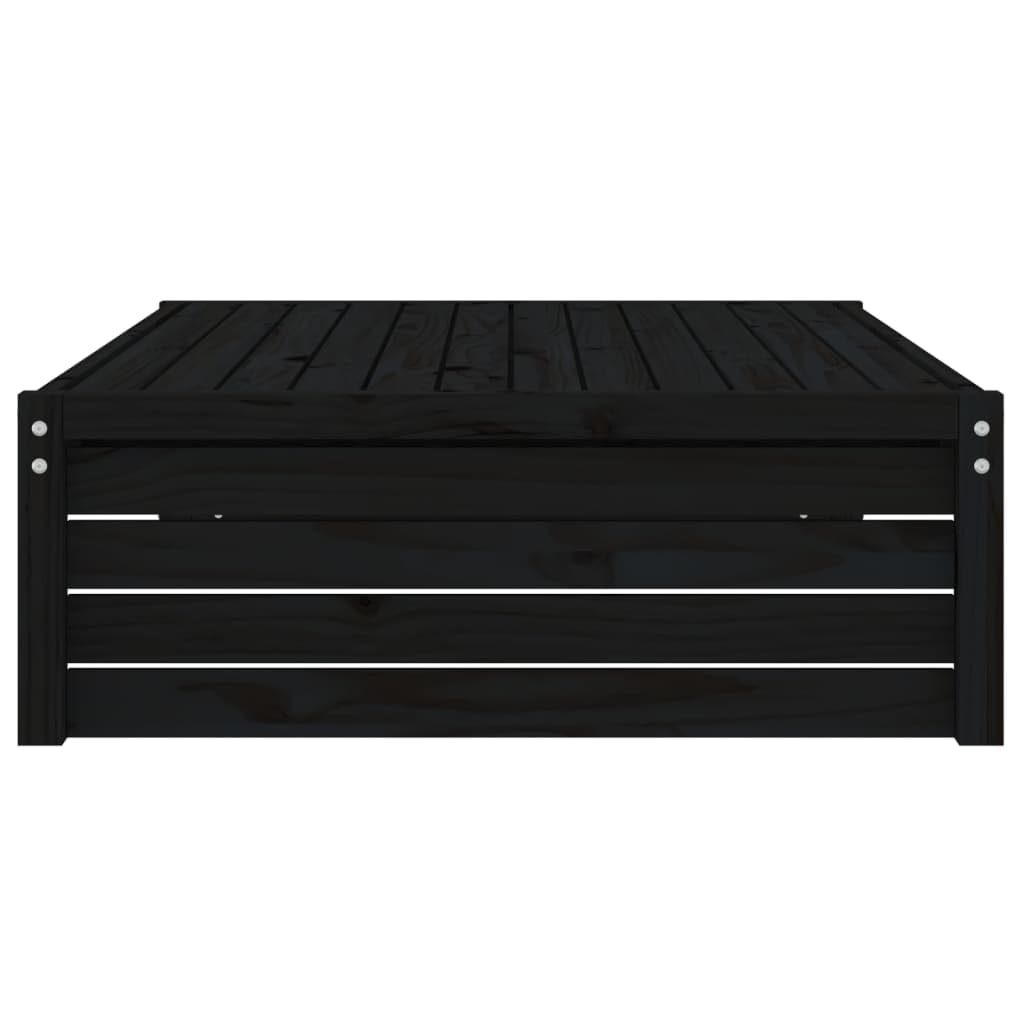 Podnóżek ogrodowy 120 x 80 cm lite drewno sosnowe czarne