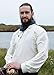Battle-Merchant Medieval Shirt Ludwig – Cotton Tunic with Lace-Up Neckline, LARP, Viking & Renaissance Costume Natural