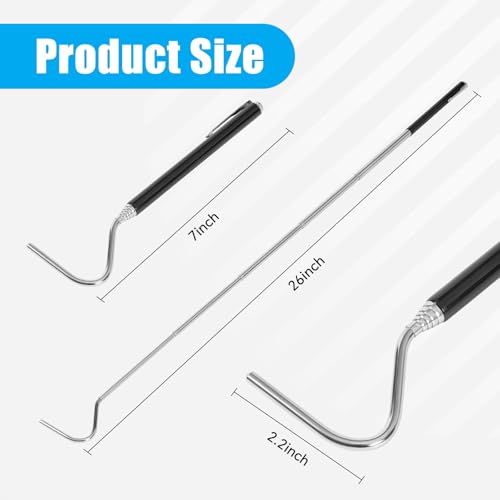 Image of AQUANEAT Reptile Snake Hook, 26inch Extendable Stainless Steel Snake Stick with Non-Slip Handle (Pack of 2)