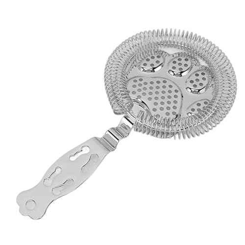 Stainless Steel Strainer, Cocktail Strainer, Fine Mesh Filters Strainer Tool Ice Separation Multifunctional Design Easy to Use for Bars and Restaurants (Silver)