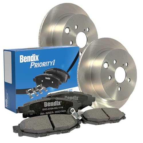 Image of Bendix Priority1 Rear Brake Kit- Replacement Disc Brakes Rotors and Ceramic Brake Pads for 2018-2023 Subaru Crosstrek, 2016-2018 Forester, 2012-2023 Impreza, 2013-2015 XV Crosstrek - 10.79 inch (274mm)