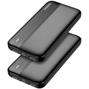 GREPRO PowerBank 10000mAh - 2 Stück, Externer Handyakkus, Power Bank Klein Aber Stark mit Type-c + Micro Eingängen Ports und 2 USB + USB-C Ausgängen Ports für Smartphones, Tablet