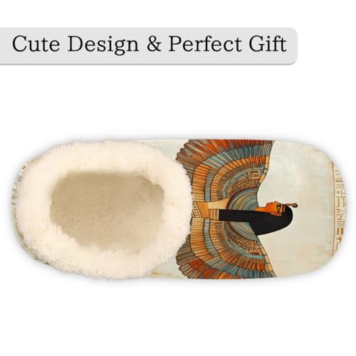 Ancient Religion Egyptian Parchment Texture House Slippers for Women Men, Fuzzy Warm Slippers Slipper Socks3