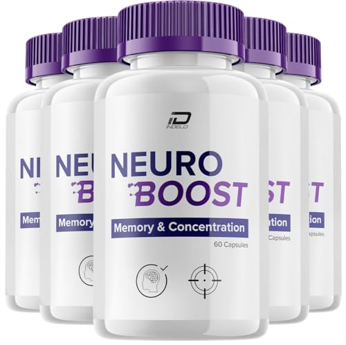 Neuro Boost Focus Supplement, Neuro Boost IQ Memory Focus and Cognitive Support, Neuro Booster Pills Nootropic, NeuroBoost to Boost Memory, Neuro Boost Vitamin Reviews (5 Pack - 300 Capsules)