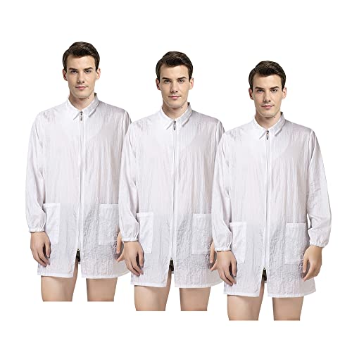 TOPTIE 3 Pack Long Sleeve Hair Stylist Smock, Pet Grooming Haircut Hairdressing Barber Cape Shirt Jacket for Salon