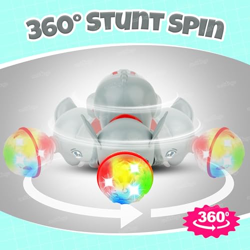 Image of Zest 4 Toyz Musical Elephant Toy for Kids with 360 Degree Rotating Disco Ball Light & Sound Toy Walking & Crawling Toys for Kids Boys & Girls - Multicolor