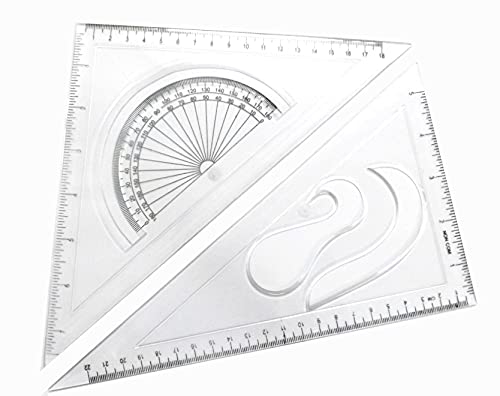 Global Art Transparent Triangle Ruler Set Square 8 X 10 Pack Of 2
