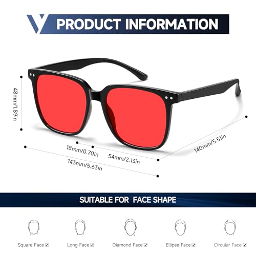 Image of Blue Light Blocking Glasses for Gaming & Computer, Anti Eyestrain Red Tinted Lens Blue Blockers for Men & Women, Lightweight TR90 Large Frame Sleep Glasses to Relieve Fatigue & Dry Eyes