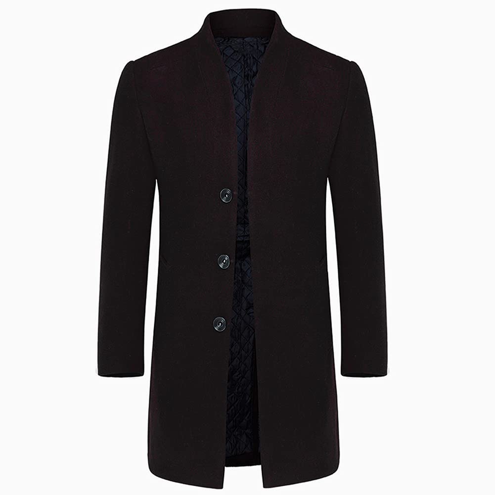YOUTHUP Herren Wollmantel Regular Fit Dicker Wintermantel Mittellang