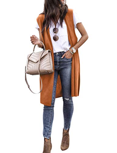 RMCMS Womens Long Sweater Vests Sleeveless Open Front Cardigan Tunic Vest Long Cardigan Tops Coat for Fall winter2