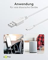goobay Micro USB Kabel 5m weiß, extra langes Ladekabel und Datenkabel, USB A auf Micro B Stecker für Handy, Controller und Kamera - 96195 (Packung mit 2) – Ansicht 4